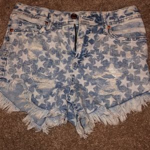 American flag high waisted shorts